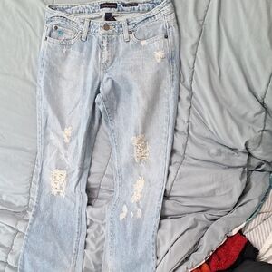 2000s Lowrise Flare Butterfly Light Wash Aeropostale Jeans.